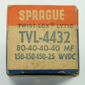 Tvl-4432 Sprague Nos 80-40-40-40uf 150-150-150-25vdc Electrolytic Can Capacitor