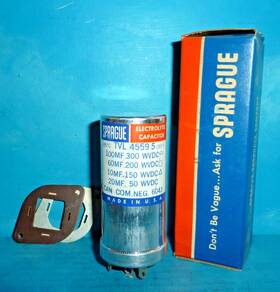 Sprague Tvl-4559.5 Electrolytic Can Capacitor 100/60/10/20uf 300/200/150/50v Nos