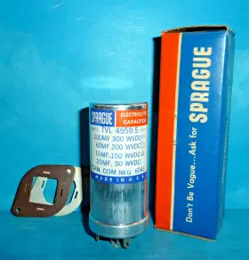 Tvl-4559.5 Sprague Electrolytic Can Capacitor 100/60/10/20uf 300/200/150/50v Nos