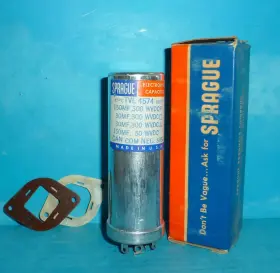 Tvl-4574 Sprague Electrolytic Can Capacitor 150/30/30uf 300v 150uf 50vdc Nos