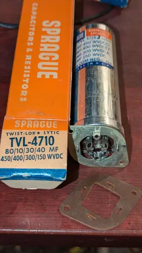 Tvl-4710 Sprague Nos Twist-lok Capacitor Tvl-4 710 80/10/30/40 Mfd