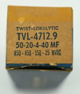 Tvl-4712.9 Sprague 50-20-4-40uf 450-450-150-25wvdc Electrolytic Can Capacitor