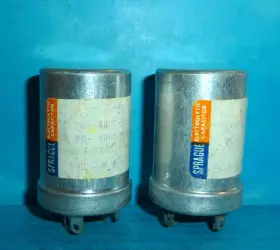 Tvlu-2925 Sprague 2 Electrolytic Can Capacitors 40/40uf 500vdc 40/40mfd 500v Nos