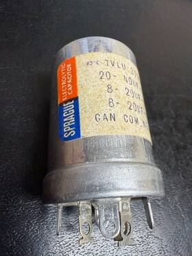 Sprague Tvlu-3795 3 Section Metal Electrolytic Capacitor 40-20-20 Uf 450 Vdc