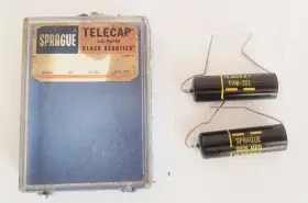 Tvm-351 Sprague Two Nos Black Beauty Capacitors .0005 Mfd 10 000 Vdc