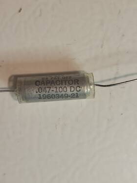 Sprague Vitamin Q 1960349-21 2 Vintage Capacitors Paper-in-oil Pio .047mfd 100 Vdc Axial