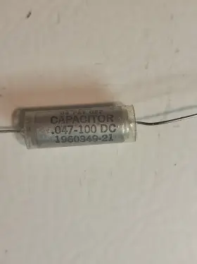 1960349-21 Sprague Vitamin Q 2 Vintage Capacitors Paper-in-oil Pio .047mfd 100 Vdc Axial