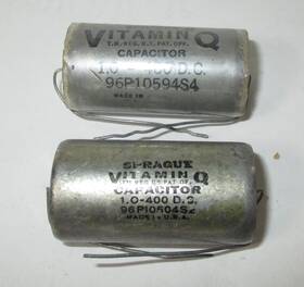Sprague Vitamin Q 96p10594s4 Vitamin-q No. 1.0uf 400v Capacitors 2 Pcs. Tested