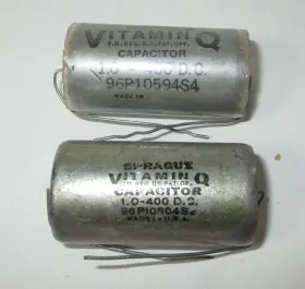 96p10594s4 Sprague Vitamin Q Vitamin-q No. 1.0uf 400v Capacitors 2 Pcs. Tested