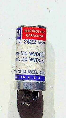Sprague Vitamin Q Tvl-2422 Electrolytic Capacitor Tvl 2422 185f Mf150 Nos