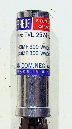 Sprague Vitamin Q Tvl-2574 Electrolytic Capacitor 40mf 30mf 300v Nos
