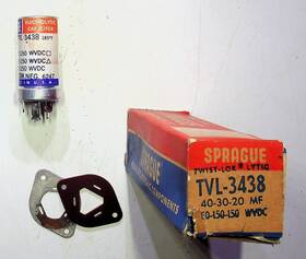 Sprague Vitamin Q Tvl-3438 Electrolytic Capacitor Tvl 3438 40-30-20 Mf Nos Usa