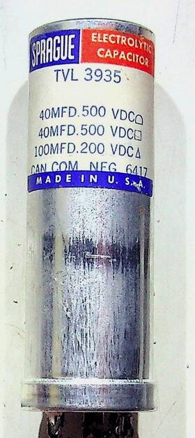 Sprague Vitamin Q Tvl-3935 Electrolytic Capacitor 40-100mfd Nos