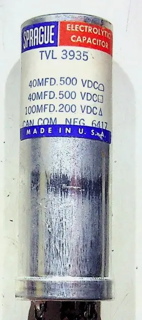 Tvl-3935 Sprague Vitamin Q Electrolytic Capacitor 40-100mfd Nos