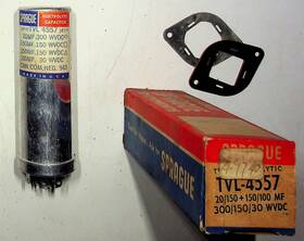 Sprague Vitamin Q Tvl-4557 Electrolytic Capacitor Tvl 4557 Vintage Nos 300 Wvdc 150 Mf