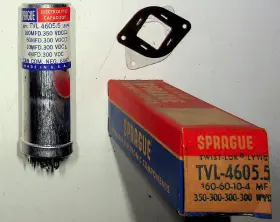 Tvl-4605.5 Sprague Vitamin Q Electrolytic Capacitor Tvl 4605.5 Vintage Nos 160mfd 350vdc Usa