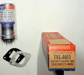 Tvl-4611 Sprague Vitamin Q Electrolytic Capacitor 30/30/50/100mf Vintage Twist-lok Nos