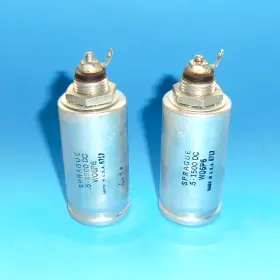 W06p6 Sprague 2 0.5uf 1500v Paper In Oil Screwbase Capacitors 4% Match Hdwr
