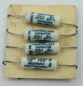Thora Test Jcp-tnn-5 Vintage Lot Of 4 .001uf 600v Jcp-tnn-s Capacitors Tropicalized