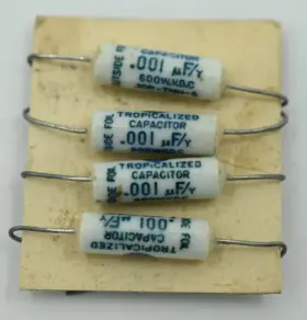 Jcp-tnn-5 Thora Test Vintage Lot Of 4 .001uf 600v Jcp-tnn-s Capacitors Tropicalized