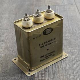 Tobe Sic-510m-6-eu Vintage Oil Capacitor 0.2uf 4000v Made In Usa 1940s