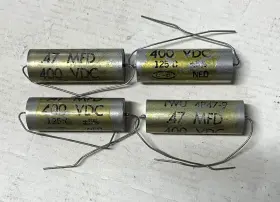 4p47-9 Twu Vintage .47 Mfd 400v Oil Capacitors 4 Lot