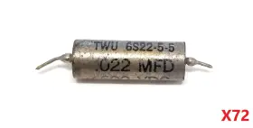 6s22-5-5 Twu Lot Of 72 Vintage 6s22 0.022 Mfd 600vdc Capacitors Guitar Tone Caps