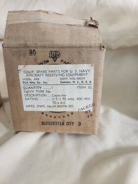 U.s. Navy Nos-98559 2 Aircraft Capacitors Model Arb Lot8