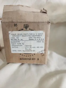 Nos-98559 U.s. Navy 2 Aircraft Capacitors Model Arb Lot8