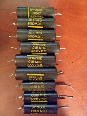 Vishay Sprague .00047 Mixed Lot Of Black Beauty Capacitors 5 .015 Mfd 3 .0068