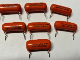 0039 Vishay Sprague .0039 Qty 7- Nos Orange Drop Uf 1600v 715p Guitar Amp Tone Capacitor