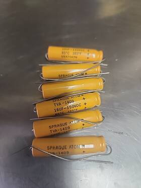 Vishay Sprague 1409 Capacitor Atom Tva 16 Uf-150vdc 85 C 185 F Usa7547h Set Of 6