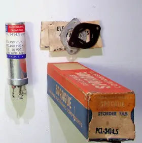 3414.5 Vishay Sprague Electrolytic Capacitor Pcl Nos 150vdc Vintage Usa Made