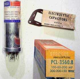 Vishay Sprague 3560.8 Vintage Nos Electrolytic Capacitor Pcl 150mfd 300vdc
