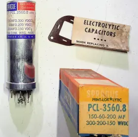 3560.8 Vishay Sprague Vintage Nos Electrolytic Capacitor Pcl 150mfd 300vdc