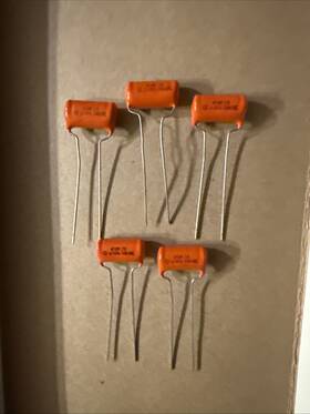 Vishay Sprague 418p Lot Of 5 Capacitor .15 F 10% 100v Dc Nos Vintage Axial