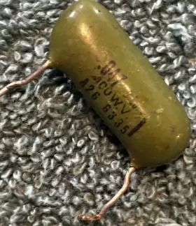 6335 Vishay Sprague Green Vintage Drop Capacitor .047 400v Tested Good Guitar And Amp Tone