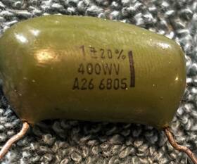 Vishay Sprague 6805 Green Vintage Drop Capacitor 1mfd 400v Tested Good Guitar And Amp Tone