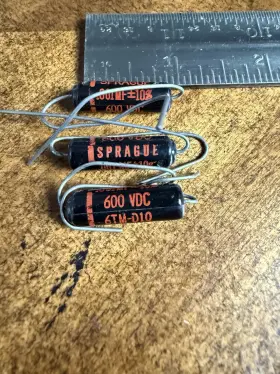 6tm-d10 Vishay Sprague Black Beauty .001 Uf /- 10% 600 Vdc Axial Long Leads Capacitor