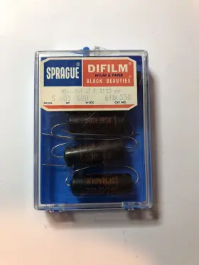 6tm-s50 Vishay Sprague Capacitor Black Beauty .05mf 600vdc Nos Lot Of 5