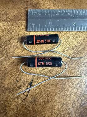 Vishay Sprague 6tmd50 Black Beauty .005 Uf /- 10% 600vdc 6tm-d50 Capacitor Qty 2