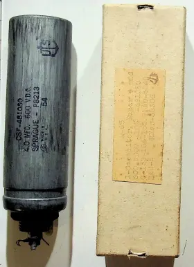 Csf-481080 Vishay Sprague Vintage Capacitor 4.0 Mfd 600 Vdc Made In Usa As-is
