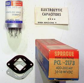 Vishay Sprague Pcl-1473 Vintage Nos Pcl 1473 Electrolytic Capacitor 160mfd 200vdc Usa