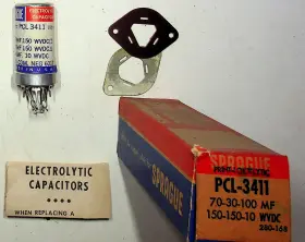 Pcl-3411 Vishay Sprague Vintage Nos Electrolytic Capacitor Pcl 3411 150 Wvdc 70-30-100 Mf Pcl-3411 Vishay Sprague Vintage Nos Electrolytic Capacitor Pcl 3411 150 Wvdc 70-30-100 Mf