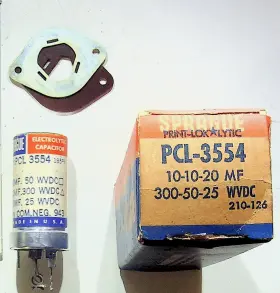 300-50-25 Vishay Sprague Pcl-3554 Electrolytic Capacitor 10-10-20 Mf Wvdc Nos