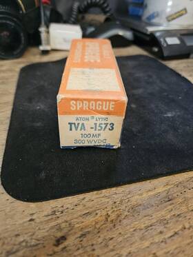 Vishay Sprague Tva-1573 Vintage Nos Atom Lytic Capacitor 100mf 300wvdc