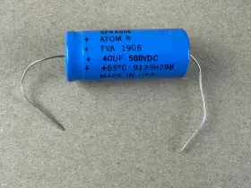 Tva-1908 Vishay Sprague New Atom 40 Uf 500v Capacitor Guaranteed
