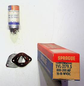 Vishay Sprague Tvl-2179.5 Electronic Capacitor Nos 800-200 Mf 16-16 Wvdc