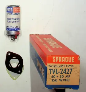Tvl-2427 Vishay Sprague Vintage Electronic Capacitor 40 30mf 150wvdc Nos