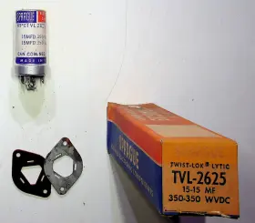 Tvl-2625 Vishay Sprague Vintage Electronic Capacitor 15mfd 350v Nos
